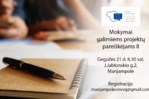 Skelbiama jau antri mokymai galimiems projektų pareiškėjams